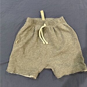 Kids Gray Elastic Waist Drawstring Shorts